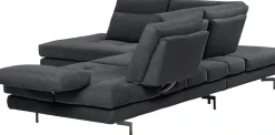 CALIA ITALIA Ecksofa »Toby Wing, B/T: 288/232 cm, Designsofa mit sensationellem Sitzkomfort« L-Form, Sitztiefenverstellung, funktionale Ecke, Füße in schwarz matt