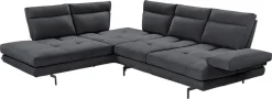 CALIA ITALIA Ecksofa »Toby Wing, B/T: 288/232 cm, Designsofa mit sensationellem Sitzkomfort« L-Form, Sitztiefenverstellung, funktionale Ecke, Füße in schwarz matt
