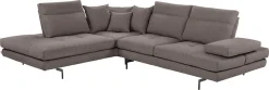 CALIA ITALIA Ecksofa »Toby Wing, B/T: 288/232 cm, Designsofa, Premium Sitzkomfort, L-Form« Sitztiefenverstellung, wahlw. mit Kissen-Set,Füße schwarz matt