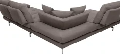 CALIA ITALIA Ecksofa »Toby Wing, B/T: 288/232 cm, Designsofa, Premium Sitzkomfort, L-Form« Sitztiefenverstellung, wahlw. mit Kissen-Set,Füße schwarz matt