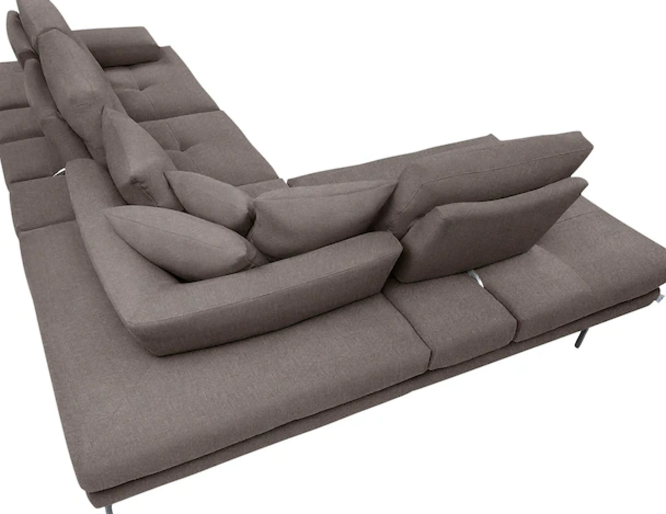 CALIA ITALIA Ecksofa »Toby Wing, B/T: 288/232 cm, Designsofa, Premium Sitzkomfort, L-Form« Sitztiefenverstellung, wahlw. mit Kissen-Set,Füße schwarz matt