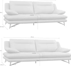 CALIA ITALIA Polstergarnitur »Cezanne, italienisches Design trifft erstklassigen Sitzkomfort, Leder« Set,Edles Designsofa in besonders langlebigen & pflegeleichten Lederarten