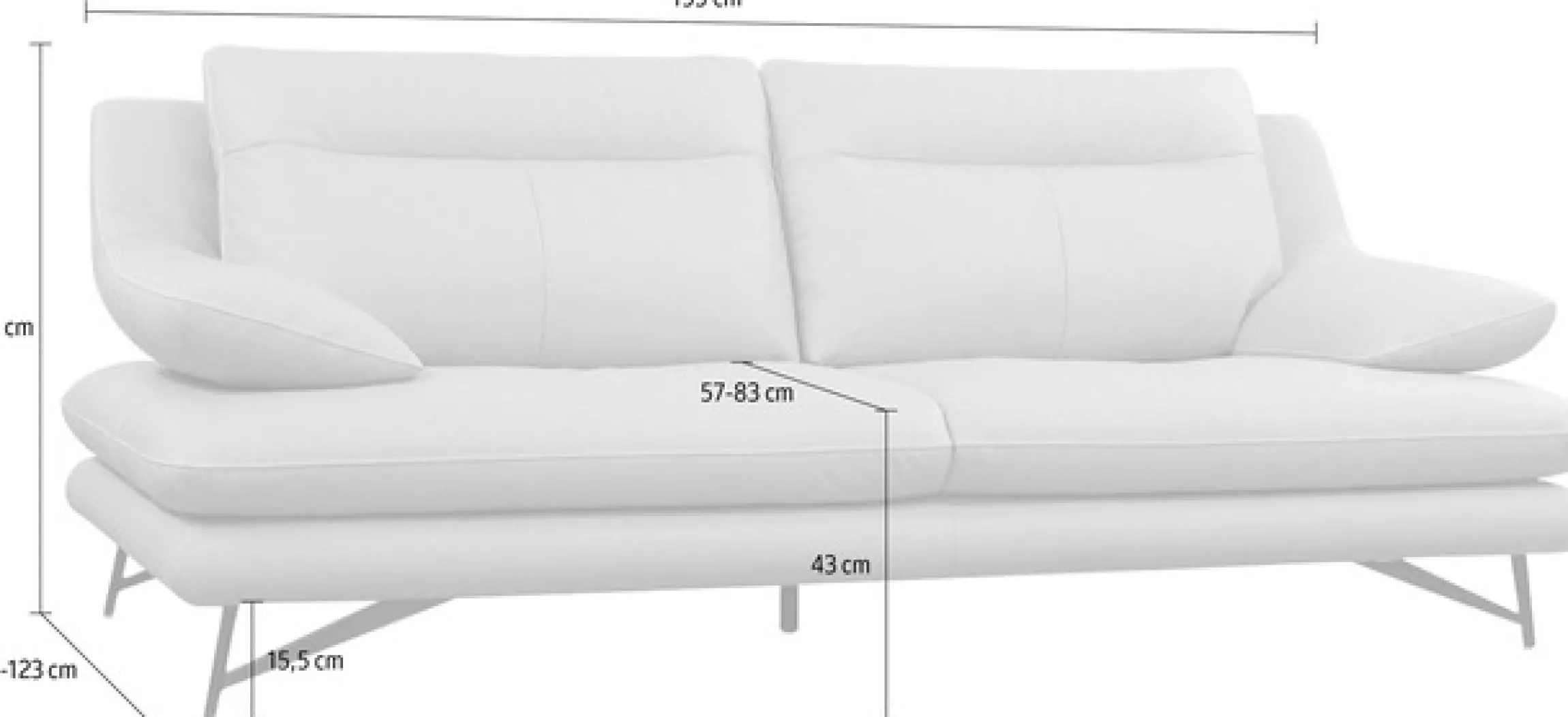 CALIA ITALIA 2,5-Sitzer »Cezanne, italienisches Design trifft erstklassigen Sitzkomfort, Leder« Edles Designsofa in besonders langlebigen & pflegeleichten Lederarten