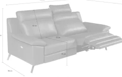 CALIA ITALIA 3-Sitzer »Roby italienisches Designsofa mit exzellentem Sitzkomfort« erstklassigem Lederbezug