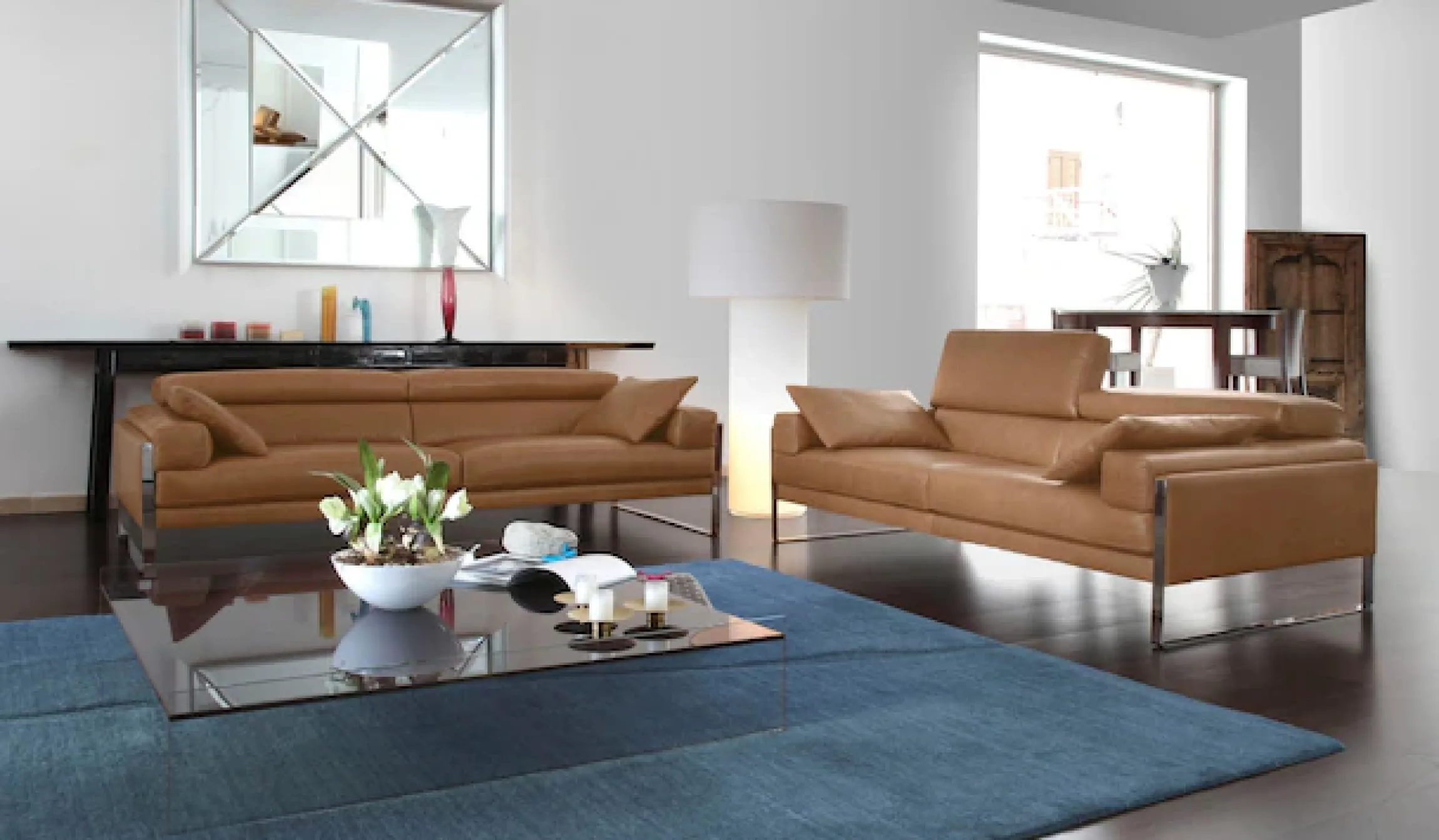 CALIA ITALIA 2-Sitzer »Romeo, Designsofa der Extraklasse mit tollem Sitzkomfort, Breite 182cm« edle Design Kufenfüße und edlem Lederbezug