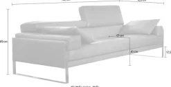 CALIA ITALIA 2-Sitzer »Romeo, Designsofa der Extraklasse mit tollem Sitzkomfort, Breite 182cm« edle Design Kufenfüße und edlem Lederbezug