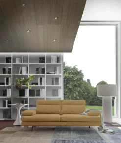 CALIA ITALIA 3-Sitzer »Toby Wing, 208 cm breit, Designsofa, hochwertige Verarbeitungsdetails« inkl. Sitztiefenverstellung und Armteilfunktion, Füße in Schwarz matt