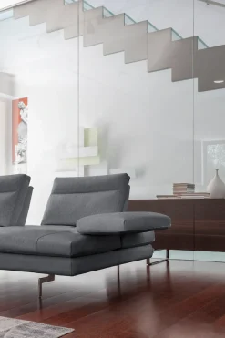 CALIA ITALIA 3,5-Sitzer »Toby Wing, 228 cm breit, Designsofa mit erstklassigem Sitzkomfort« inklusive Sitztiefenverstellung, Füße in Chrom glänzend