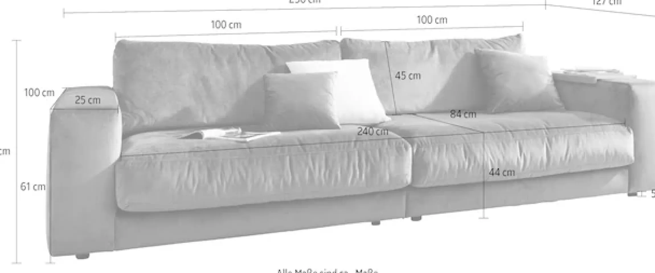 3C Candy Big-Sofa »Enisa II, elegantes Mega-Sofa, super bequem und toll verarbeitet,« bestehend aus Modulen, daher auch individuell aufstellbar