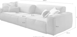 3C Candy Big-Sofa »Yoshy Mega Sofa mit Komfortfunktionen, modern und bequem,« Zwei Sitztiefen durch verstellbare Rückenlehne, Bezug in Cord