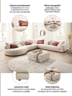 3C Candy Ecksofa »Enisa II, bequem und komfortabel,Mega Familiensofa, L-Form« incl. 3 Flatterkissen, wahlweise mit Flecken-Schutz-Bezug Easy care