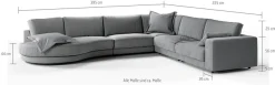 3C Candy Ecksofa »Enisa II, bequem und komfortabel,Mega Familiensofa, L-Form« incl. 3 Flatterkissen, wahlweise mit Flecken-Schutz-Bezug Easy care