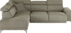 3C Candy Ecksofa »Greve Sofa immer mit manuelle Kopfteilverstellungen, modern, elegant« wahlweise motorischer Sitzvorzug, bequem und zeitlos, L-Form
