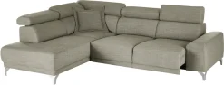 3C Candy Ecksofa »Greve Sofa immer mit manuelle Kopfteilverstellungen, modern, elegant« wahlweise motorischer Sitzvorzug, bequem und zeitlos, L-Form