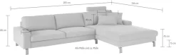 3C Candy Ecksofa »Lecce, wahlweise PUR-Schaumstoff oder Tonnentaschenfederkern« Bett im 2,5-Sitzer, teilmotorische Schlaffunktion im Longchair, L-Form