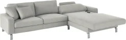 3C Candy Ecksofa »Lecce, wahlweise PUR-Schaumstoff oder Tonnentaschenfederkern« Bett im 2,5-Sitzer, teilmotorische Schlaffunktion im Longchair, L-Form