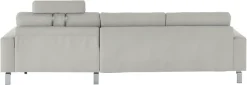 3C Candy Ecksofa »Lecce, wahlweise PUR-Schaumstoff oder Tonnentaschenfederkern« Bett im 2,5-Sitzer, teilmotorische Schlaffunktion im Longchair, L-Form