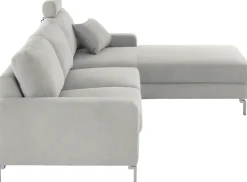 3C Candy Ecksofa »Lecce, wahlweise PUR-Schaumstoff oder Tonnentaschenfederkern« Bett im 2,5-Sitzer, teilmotorische Schlaffunktion im Longchair, L-Form