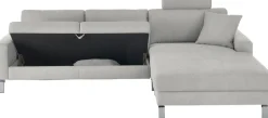 3C Candy Ecksofa »Lecce, wahlweise PUR-Schaumstoff oder Tonnentaschenfederkern« Bett im 2,5-Sitzer, teilmotorische Schlaffunktion im Longchair, L-Form
