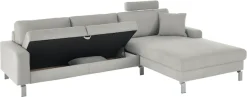 3C Candy Ecksofa »Lecce, wahlweise PUR-Schaumstoff oder Tonnentaschenfederkern« Bett im 2,5-Sitzer, teilmotorische Schlaffunktion im Longchair, L-Form