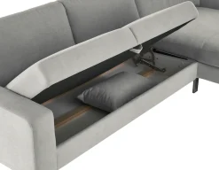 3C Candy Ecksofa »Lecce, wahlweise PUR-Schaumstoff oder Tonnentaschenfederkern« Bett im 2,5-Sitzer, teilmotorische Schlaffunktion im Longchair, L-Form
