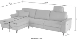 3C Candy Ecksofa »Mainau L-Form« Relaxfunktion im 1,5-Sitzer, motorische Schlaffunktion in Longchair
