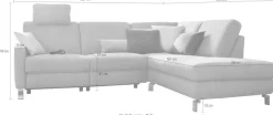 3C Candy Ecksofa »Mainau modern und elegant, mit gutem Sitzkomfort, Breite 257cm, L-Form« wahlweise mit elektrischer Relaxfunktion, Federkern
