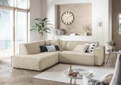 3C Candy Ecksofa »Matteo in elegant, kubischer Formensprache, bequem, L-Form« mit auffälliger Kedernaht, Cord-Bezug, Lounge-Charakter, OTTOs Choice