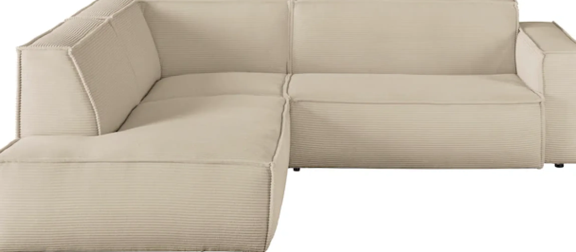 3C Candy Ecksofa »Matteo in elegant, kubischer Formensprache, bequem, L-Form« mit auffälliger Kedernaht, Cord-Bezug, Lounge-Charakter, OTTOs Choice