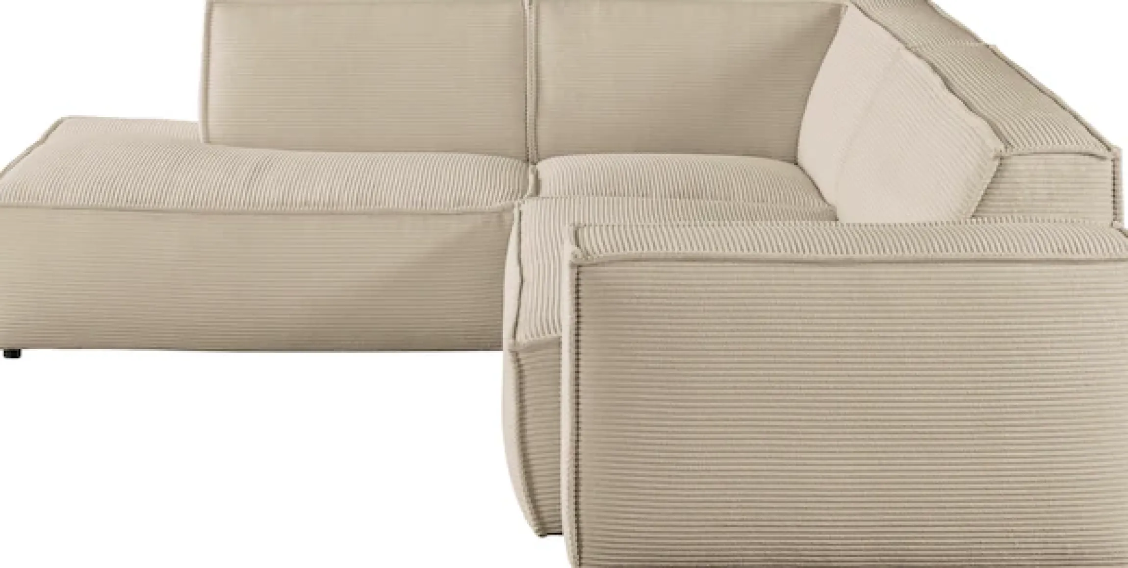 3C Candy Ecksofa »Matteo in elegant, kubischer Formensprache, bequem, L-Form« mit auffälliger Kedernaht, Cord-Bezug, Lounge-Charakter, OTTOs Choice