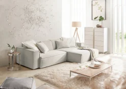 3C Candy Ecksofa »Matteo in elegant, kubischer Formensprache, bequem, L-Form« mit auffälliger Kedernaht, Feincord-Bezug, Lounge-Charakter