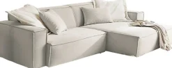 3C Candy Ecksofa »Matteo in elegant, kubischer Formensprache, bequem, L-Form« mit auffälliger Kedernaht, Feincord-Bezug, Lounge-Charakter