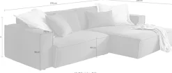 3C Candy Ecksofa »Matteo in elegant, kubischer Formensprache, bequem, L-Form« mit auffälliger Kedernaht, Feincord-Bezug, Lounge-Charakter
