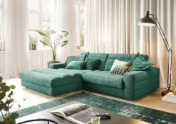 3C Candy Ecksofa »Stripes Mega-Sofa, bequem und komfortabel, L-Form« Lose Rückenkissen, mit feiner Quersteppung, Cord-Bezug