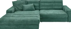 3C Candy Ecksofa »Stripes Mega-Sofa, bequem und komfortabel, L-Form« Lose Rückenkissen, mit feiner Quersteppung, Cord-Bezug