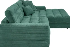3C Candy Ecksofa »Stripes Mega-Sofa, bequem und komfortabel, L-Form« Lose Rückenkissen, mit feiner Quersteppung, Cord-Bezug