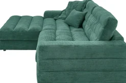 3C Candy Ecksofa »Stripes Mega-Sofa, bequem und komfortabel, L-Form« Lose Rückenkissen, mit feiner Quersteppung, Cord-Bezug