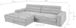 3C Candy Ecksofa »Stripes Mega-Sofa, bequem und komfortabel, L-Form« Lose Rückenkissen, mit feiner Quersteppung, Cord-Bezug