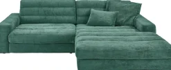 3C Candy Ecksofa »Stripes Mega-Sofa, bequem und komfortabel, L-Form« Lose Rückenkissen, mit feiner Quersteppung, Cord-Bezug