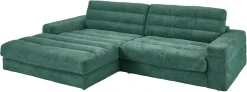 3C Candy Ecksofa »Stripes Mega-Sofa, bequem und komfortabel, L-Form« Lose Rückenkissen, mit feiner Quersteppung, Cord-Bezug