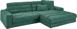 3C Candy Ecksofa »Stripes Mega-Sofa, bequem und komfortabel, L-Form« Lose Rückenkissen, mit feiner Quersteppung, Cord-Bezug