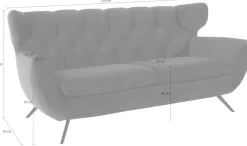 3C Candy 2,5-Sitzer »Beatrice, extravagantes Megasofa, bequem, Küchensofa, Breite 200cm« mit Rückensteppung im Rautenmuster,in Samt Optik oder in Breitcord