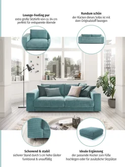 3C Candy 2-Sitzer »Enisa softig und legeres Big-Sofa, bequem und komfortabel« Zeitloses und stylisches Loungemöbel, in Breitcord