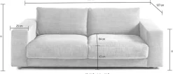 3C Candy 2-Sitzer »Enisa softig und legeres Big-Sofa, bequem und komfortabel« Zeitloses und stylisches Loungemöbel, in Breitcord