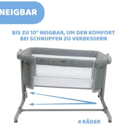 Chicco Beistellbett »Next2Me Magic Evo Dark Grey« mit Schaukelmodus; inklusive Transporttasche