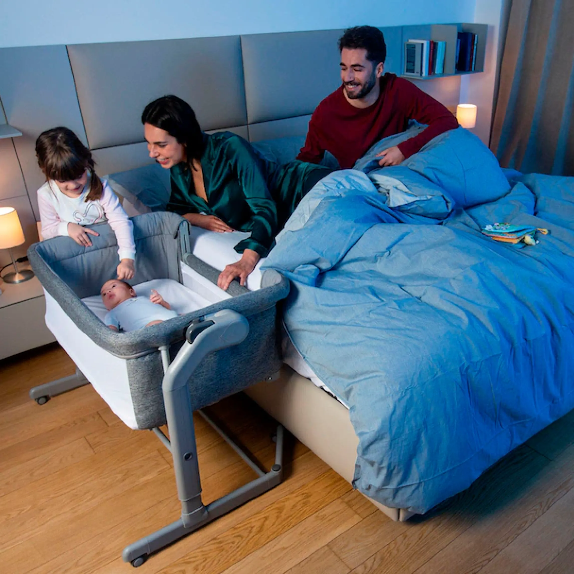 Chicco Beistellbett »Next2Me Magic Evo Dark Grey« mit Schaukelmodus; inklusive Transporttasche