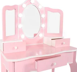 CHIC2000 Schminktisch »pastellrosa« mit großen LED-Lichter rund um den Spiegel und Hocker