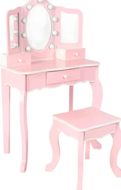 CHIC2000 Schminktisch »pastellrosa« mit großen LED-Lichter rund um den Spiegel und Hocker