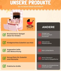 CHIC2000 Schminktisch »Tabletop rosa«