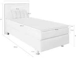 COLLECTION AB Boxspringbett »London, inklusive Topper und Kissen, mit LED-Beleuchtung« Boxspringbett erhältlich in 90cmx200cm, 140cmx200cm & 180cmx200cm